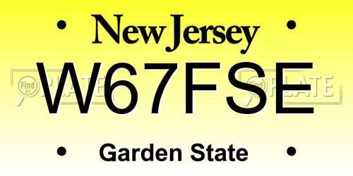 W67FSE New Jersey License Plate