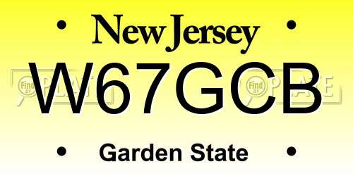 W67GCB New Jersey License Plate