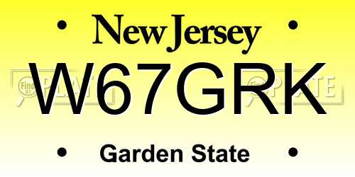 W67GRK New Jersey License Plate