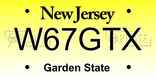 W67GTX New Jersey License Plate