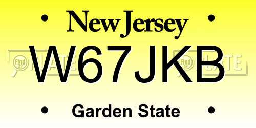 W67JKB New Jersey License Plate