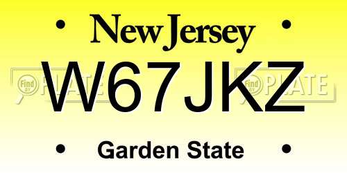 W67JKZ New Jersey License Plate
