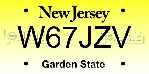 W67JZV New Jersey License Plate