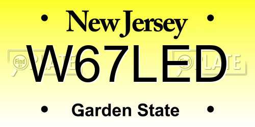 W67LED New Jersey License Plate