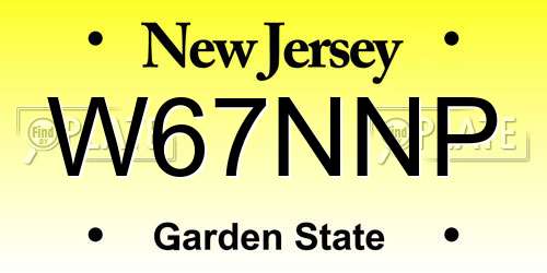W67NNP New Jersey License Plate