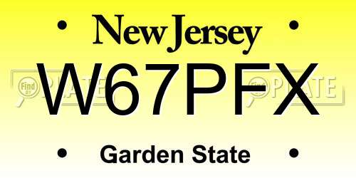 W67PFX New Jersey License Plate