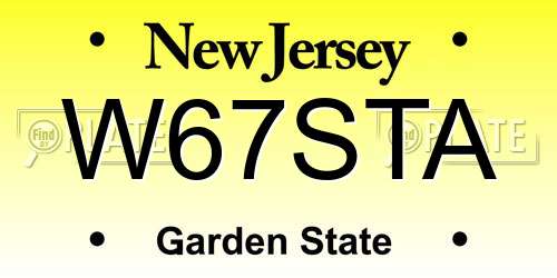 W67STA New Jersey License Plate