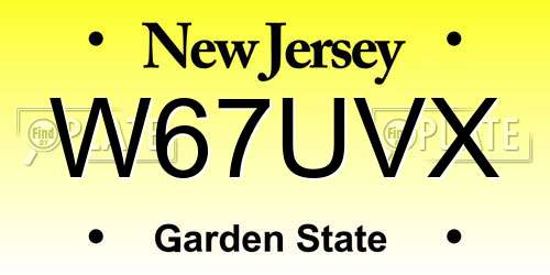 W67UVX New Jersey License Plate