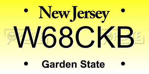 W68CKB New Jersey License Plate