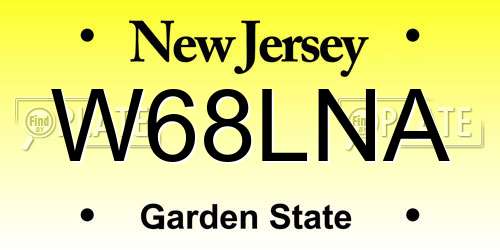 W68LNA New Jersey License Plate