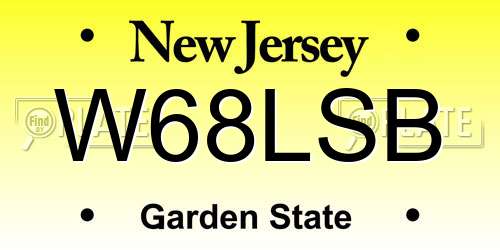 W68LSB New Jersey License Plate