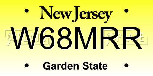 W68MRR New Jersey License Plate