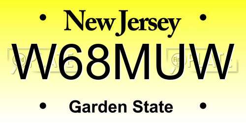 W68MUW New Jersey License Plate