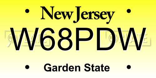 W68PDW New Jersey License Plate