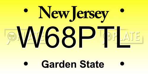 W68PTL New Jersey License Plate