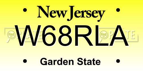 W68RLA New Jersey License Plate