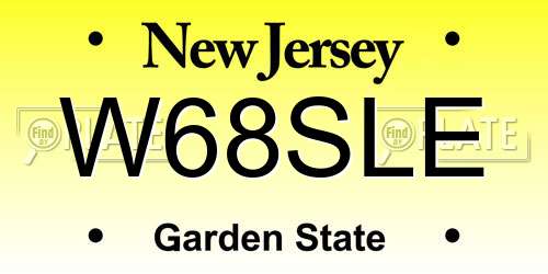 W68SLE New Jersey License Plate