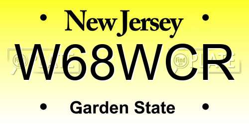 W68WCR New Jersey License Plate