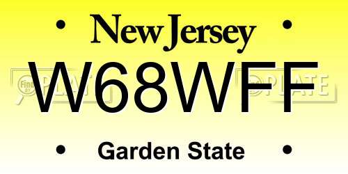 W68WFF New Jersey License Plate