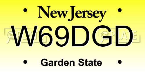 W69DGD New Jersey License Plate