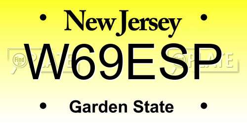 W69ESP New Jersey License Plate