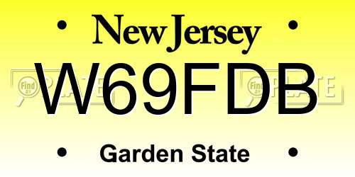 W69FDB New Jersey License Plate