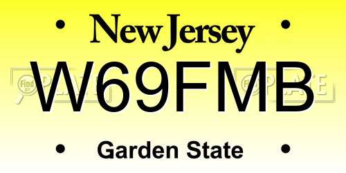 W69FMB New Jersey License Plate