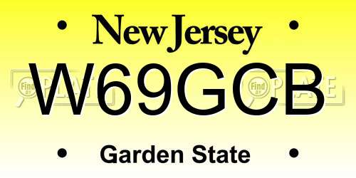 W69GCB New Jersey License Plate