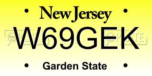 W69GEK New Jersey License Plate