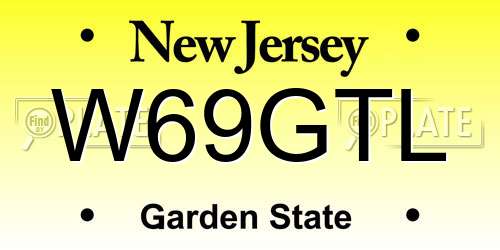 W69GTL New Jersey License Plate