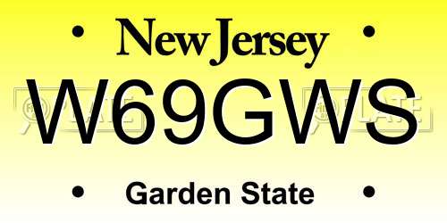 W69GWS New Jersey License Plate