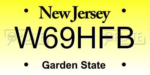 W69HFB New Jersey License Plate