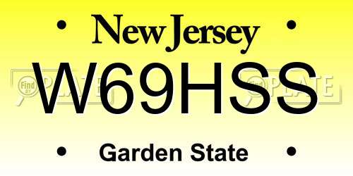 W69HSS New Jersey License Plate