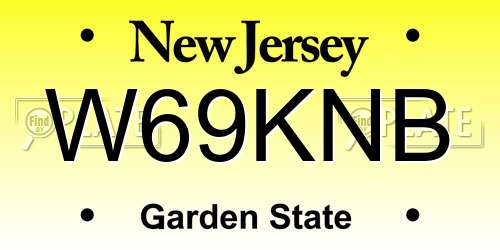 W69KNB New Jersey License Plate