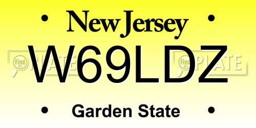 W69LDZ New Jersey License Plate