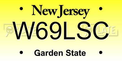 W69LSC New Jersey License Plate