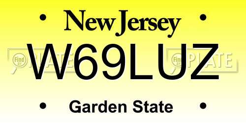 W69LUZ New Jersey License Plate