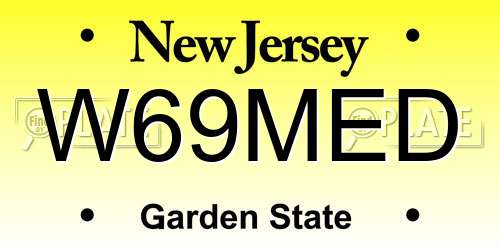 W69MED New Jersey License Plate