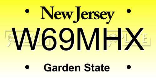 W69MHX New Jersey License Plate