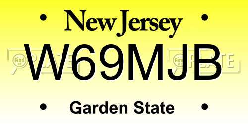 W69MJB New Jersey License Plate