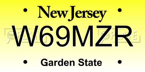 W69MZR New Jersey License Plate