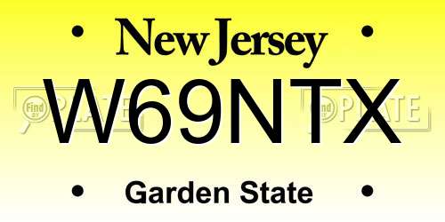 W69NTX New Jersey License Plate