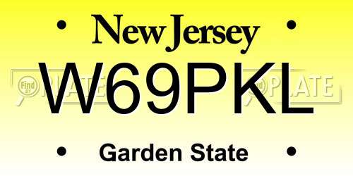 W69PKL New Jersey License Plate