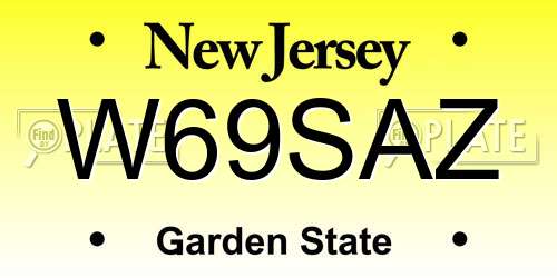 W69SAZ New Jersey License Plate