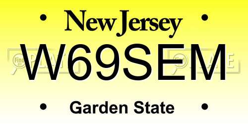W69SEM New Jersey License Plate
