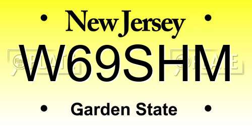 W69SHM New Jersey License Plate