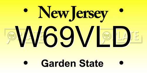 W69VLD New Jersey License Plate