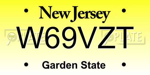 W69VZT New Jersey License Plate