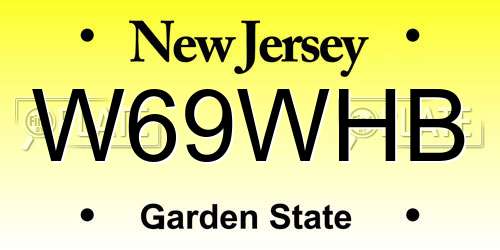 W69WHB New Jersey License Plate