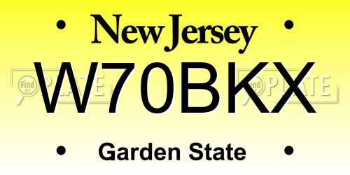 W70BKX New Jersey License Plate